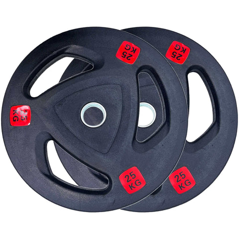 157.5kg Rubber Coated Type-A Tri-Grip Weight Plates and Barbell Bundles | Tri Grip Rubber Plates | INSOURCE