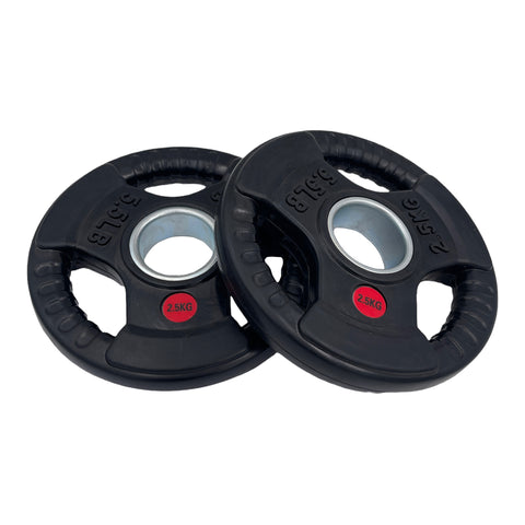 (Pre-order) 77.5kg Rubber Tri-Grip Weight Plates and 2.2m Olympic Bar Bundle