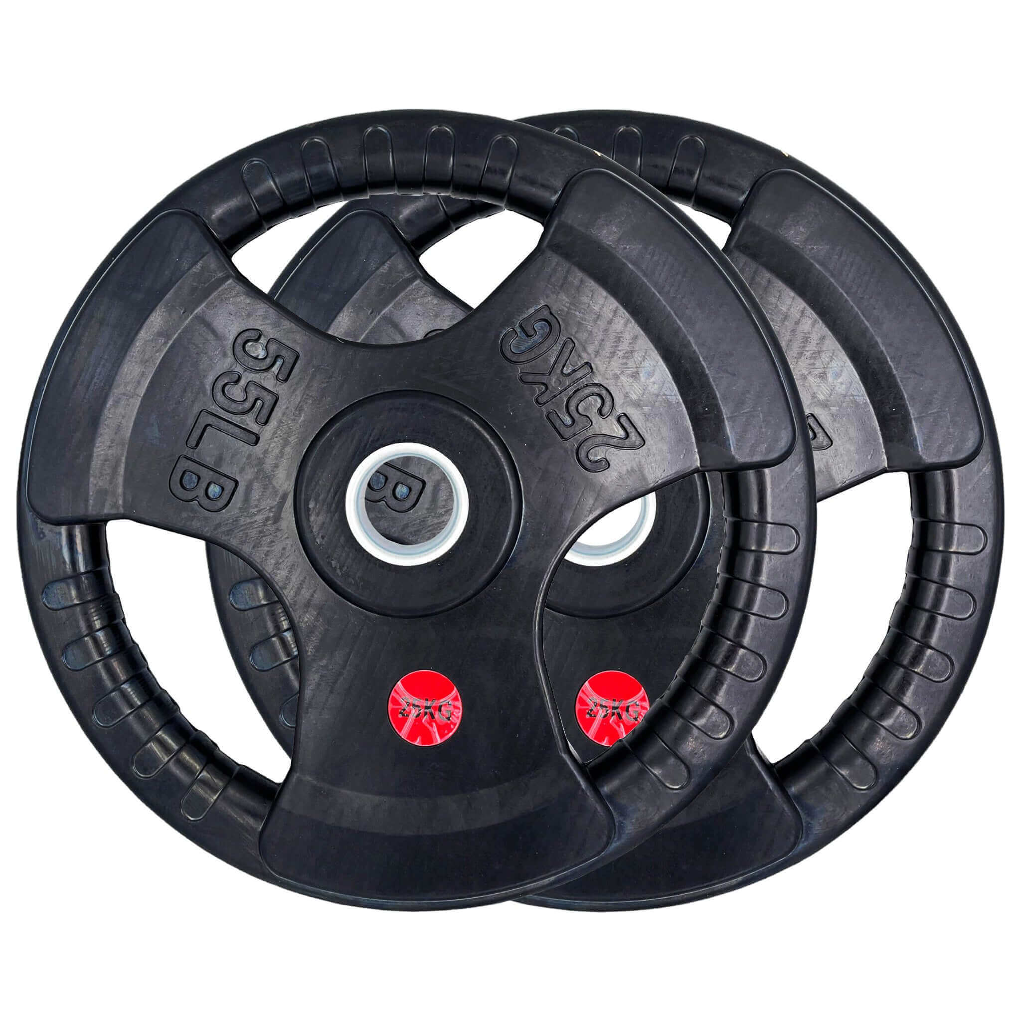 157.5kg Rubber Coated Type-O Tri-Grip Weight Plates and Barbell Bundles | Tri Grip Rubber Plates | INSOURCE