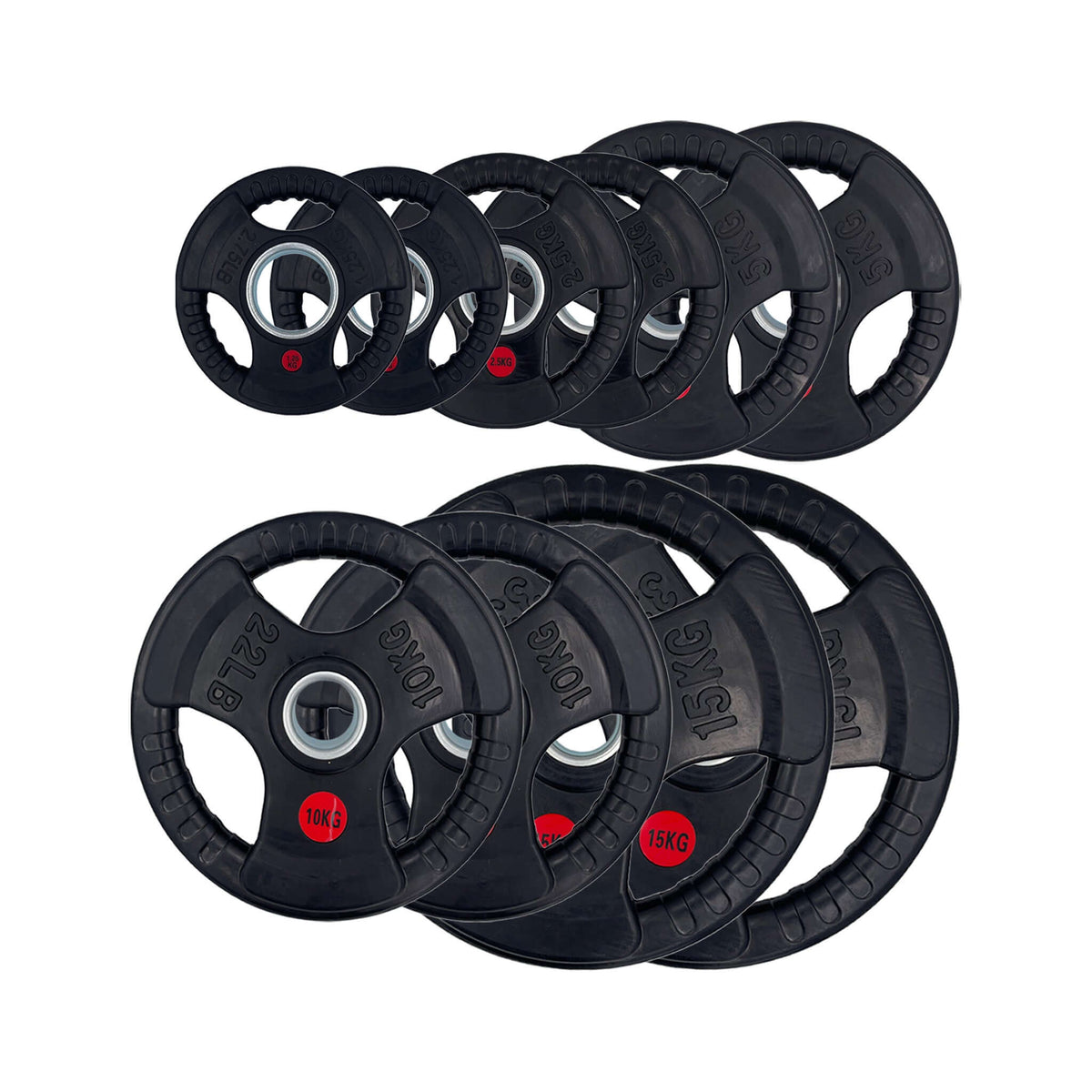 (Pre-order) 67.5kg Rubber Tri-Grip Weight Plates Type-O Bundle