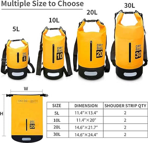 Waterproof Dry Bag 5L YELLOW | Lightweight Large Capacity Sack | Organizer Storage Utility Bags | INSOURCE
