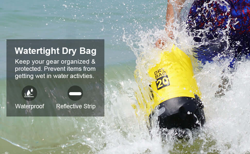 Waterproof Dry Bag 10L BLACK | Lightweight Large Capacity Sack | Organizer Storage Utility Bags | INSOURCE