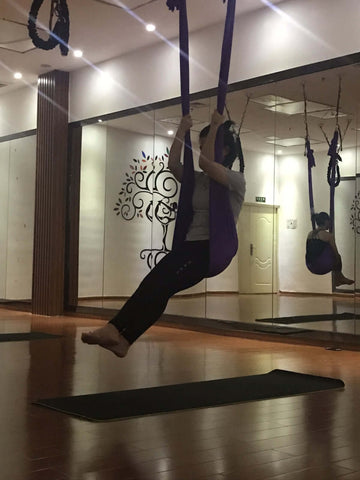 Aerial Yoga Hammock Inversion Silk Swing Purple 5m x 3m Pre-owned | INSOURCE