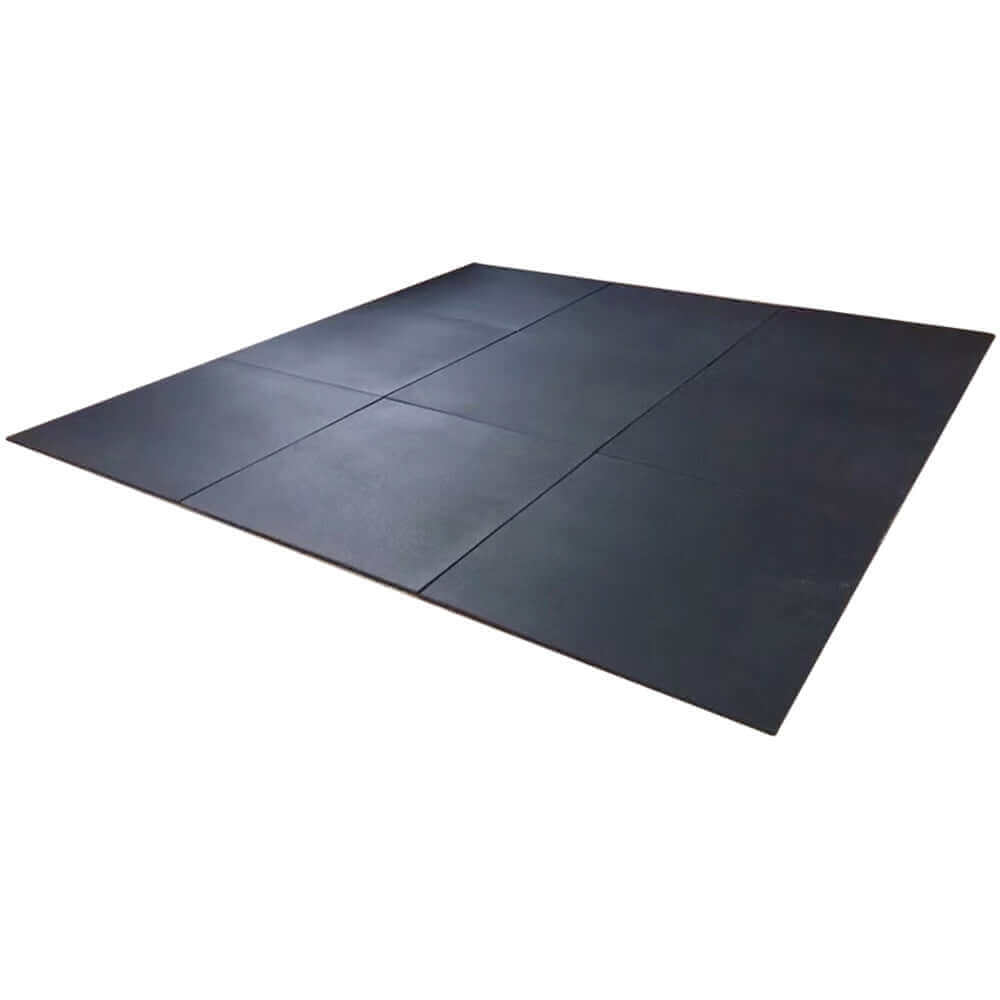 Rubber Gym Flooring Black 1000x1000x15mm Indoor Outdoor Exercise Fitness Sport Tiles Mats Durable | INSOURCE