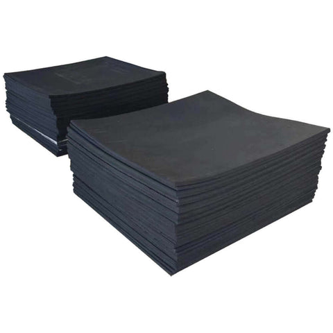 50 Pack Rubber Gym Flooring Black 1000x1000x15mm Indoor Outdoor Exercise Fitness Sport Tiles Mats Durable | INSOURCE
