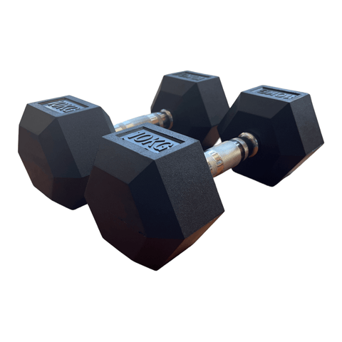 Rubber Hex Dumbbells 1kg - 70kg
