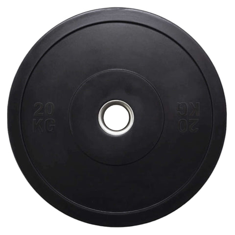 20kg Bumper Plate Black Rubber Weight Plates Pair