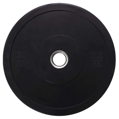 25kg Bumper Plate Black Rubber Weight Plates Pair