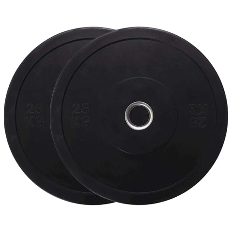 25kg Bumper Plate Black Rubber Weight Plates Pair | INSOURCE