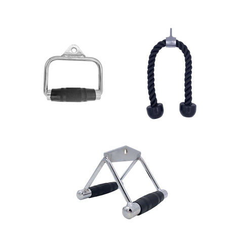 Cable Attachment Pack A - Stirrup handle, Tri Rope, Triangle Row