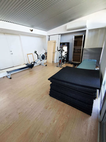 Rubber Gym Flooring Black 1000x1000x15mm Indoor Outdoor Exercise Fitness Sport Tiles Mats Durable