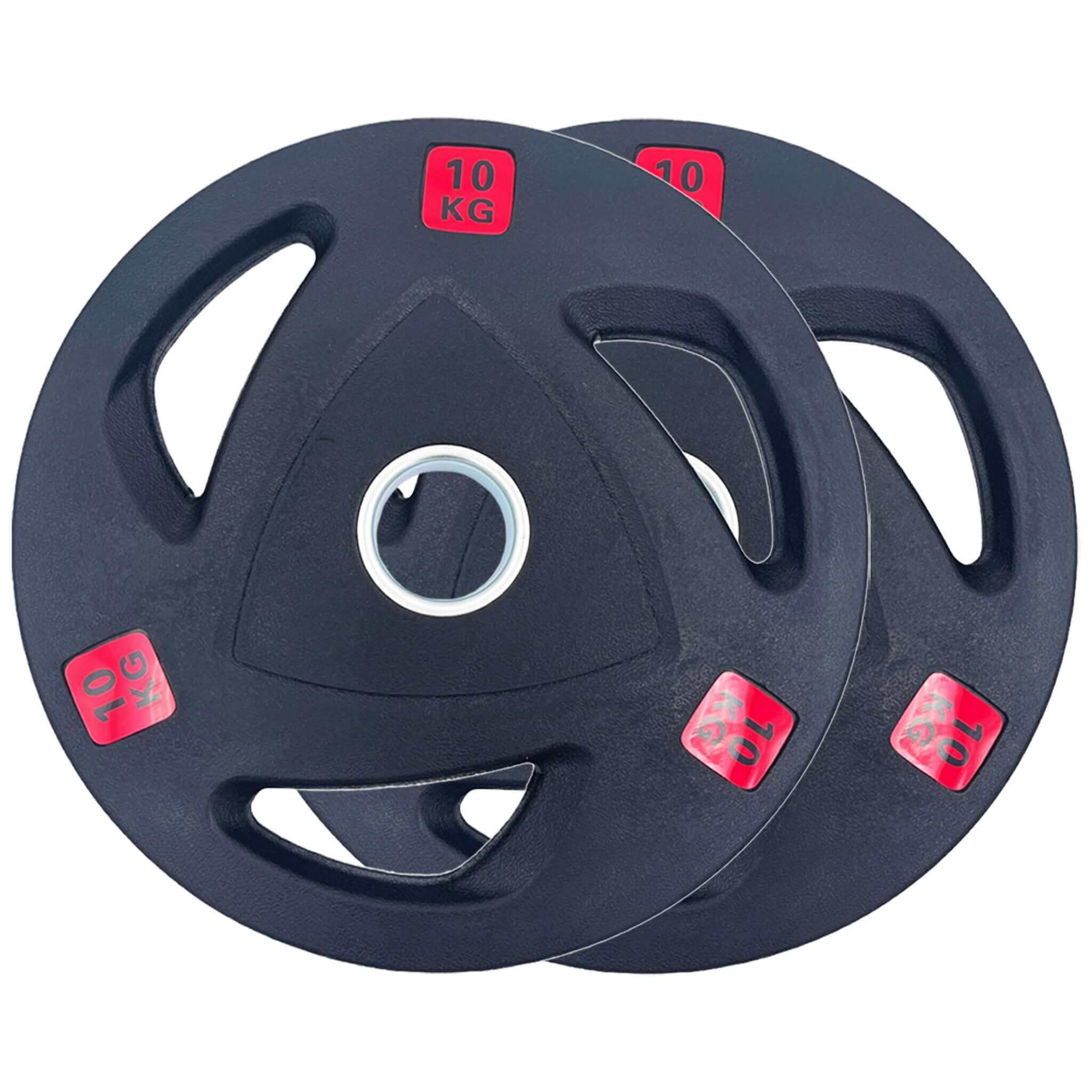100kg Rubber Coated Type-A Tri-Grip Weight Plates and Barbell Bundles | Tri Grip Rubber Plates | INSOURCE