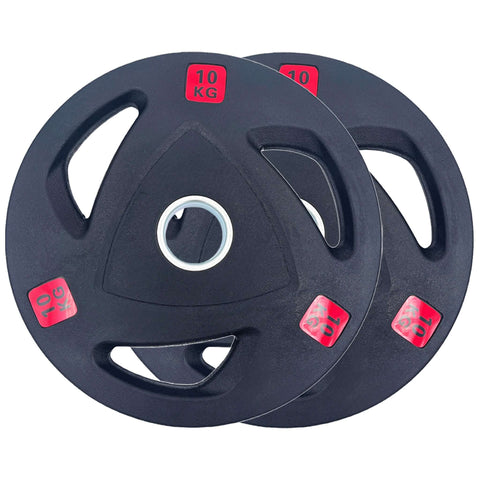 Rubber Coated Tri-grip Weight Plates Type-A (Pairs) - 10kg | Tri Grip Rubber Plates | INSOURCE