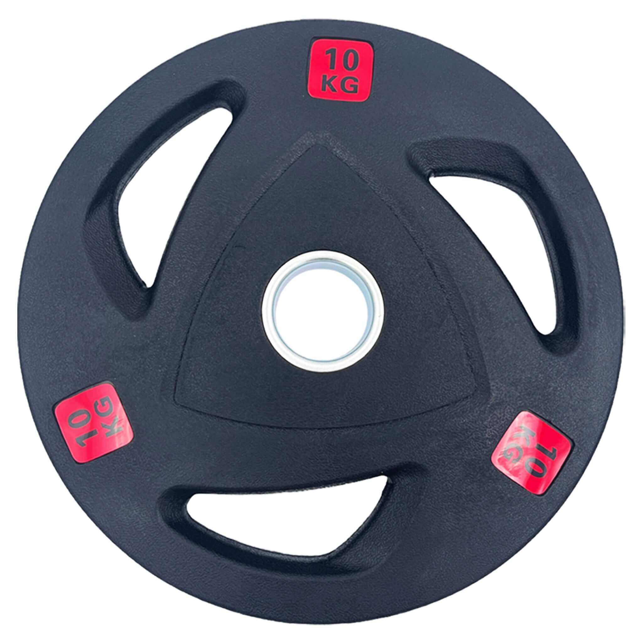 Rubber Coated Tri-grip Weight Plates Type-A (Pairs) - 10kg | Tri Grip Rubber Plates | INSOURCE