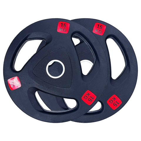 107.5kg Rubber Coated Type-A Tri-Grip Weight Plates and Barbell Bundles | Tri Grip Rubber Plates | INSOURCE
