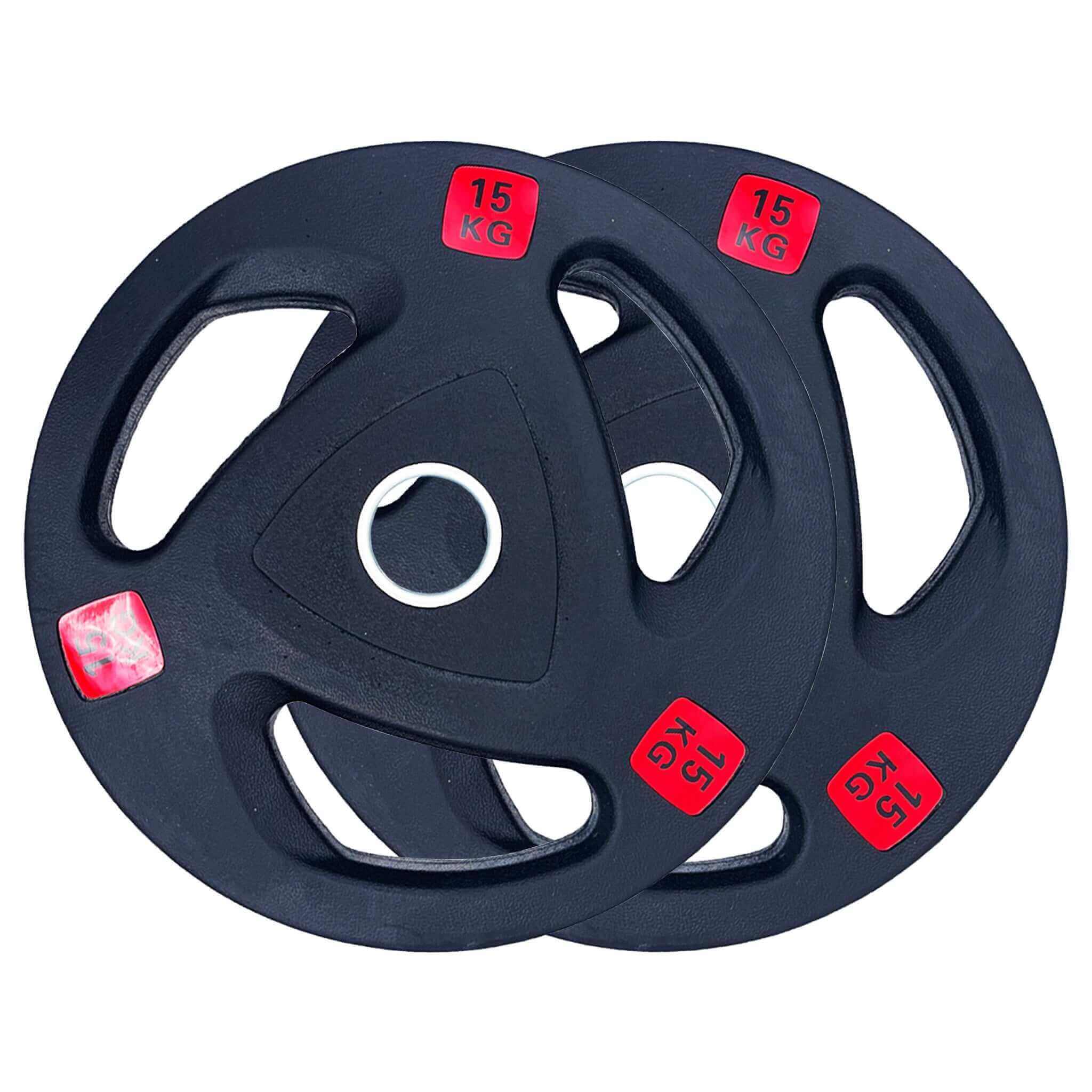 70kg Rubber Coated Type-A Tri-Grip Weight Plates and Barbell Bundles | Tri Grip Rubber Plates | INSOURCE