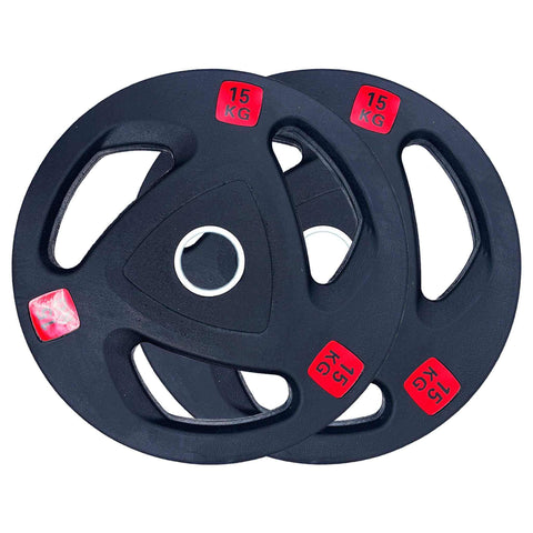 70kg Rubber Coated Type-A Tri-Grip Weight Plates and Barbell Bundles | Tri Grip Rubber Plates | INSOURCE