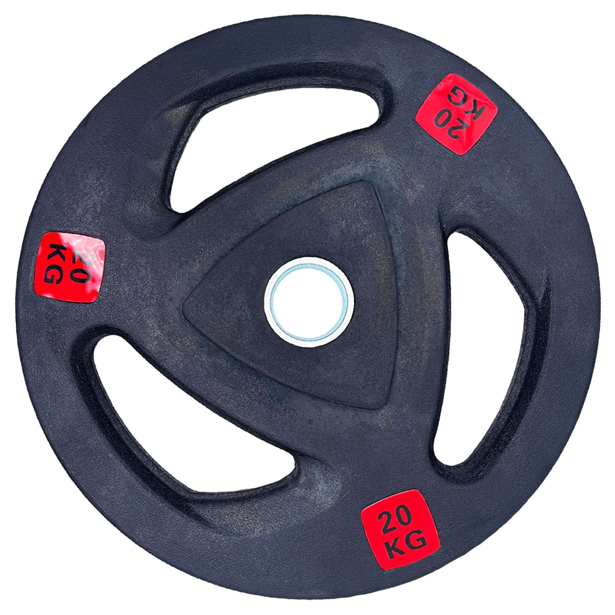 Rubber Coated Tri-grip Weight Plates Type-A (Pairs) - 20kg | Tri Grip Rubber Plates | INSOURCE