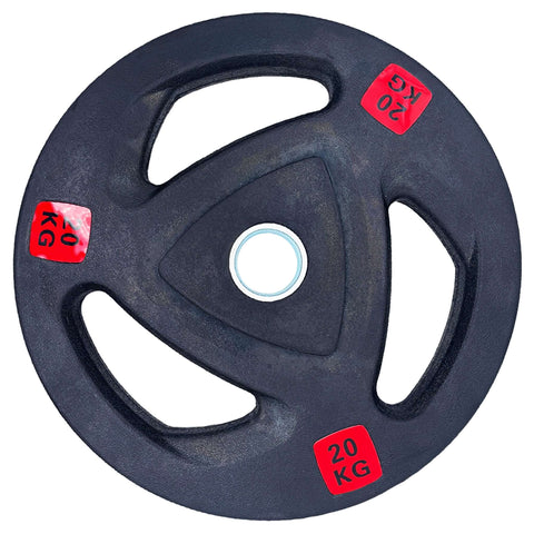 Rubber Coated Tri-grip Weight Plates Type-A (Pairs) - 20kg | Tri Grip Rubber Plates | INSOURCE