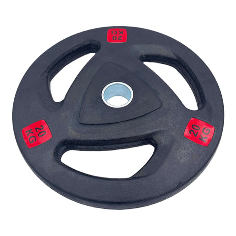 Rubber Coated Tri-grip Weight Plates Type-A (Pairs) - 20kg | Tri Grip Rubber Plates | INSOURCE