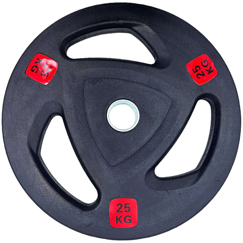 Rubber Coated Tri-grip Weight Plates Type-A (Pairs) - 25kg | Tri Grip Rubber Plates | INSOURCE