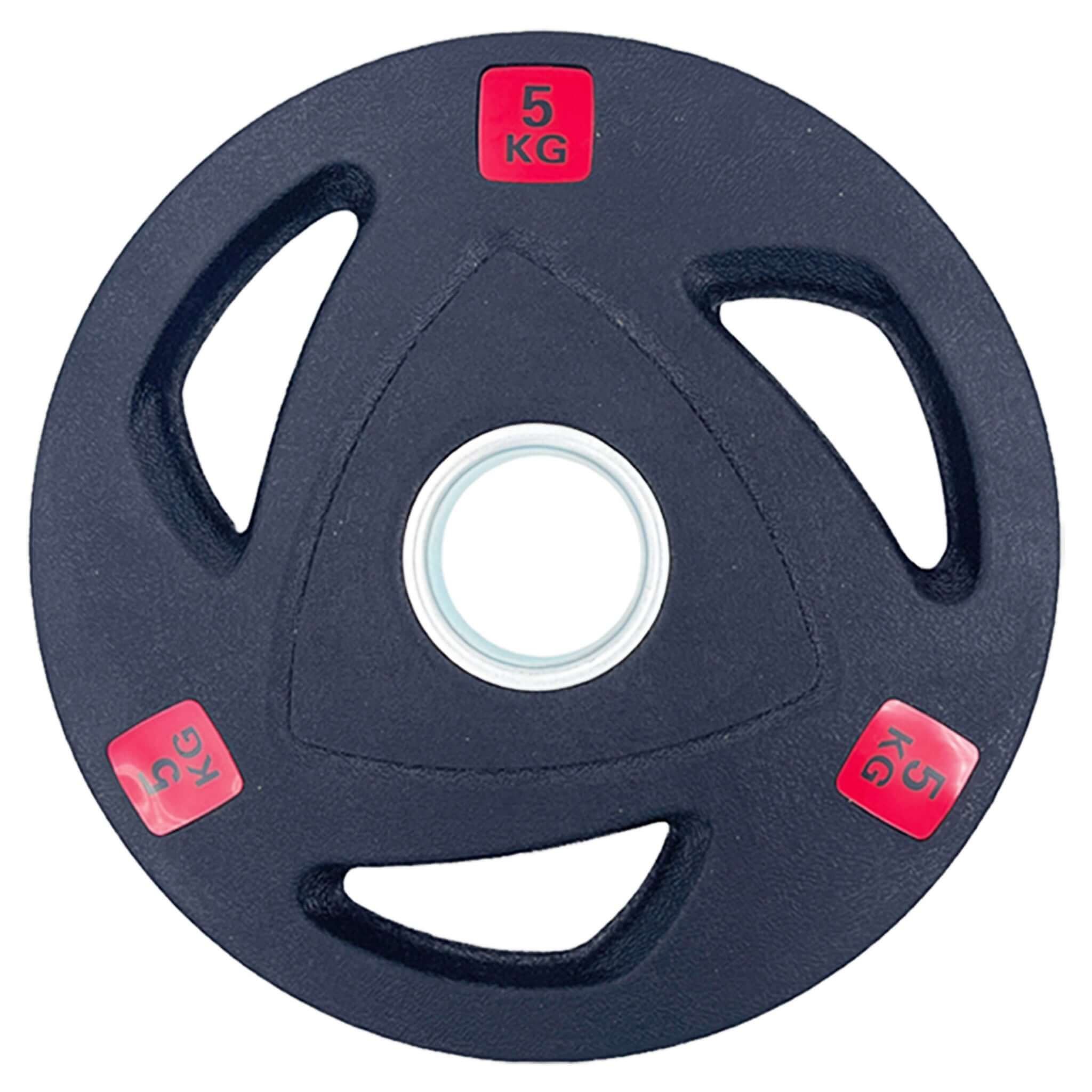 Rubber Coated Tri-grip Weight Plates Type-A (Pairs) - 5kg | Tri Grip Rubber Plates | INSOURCE