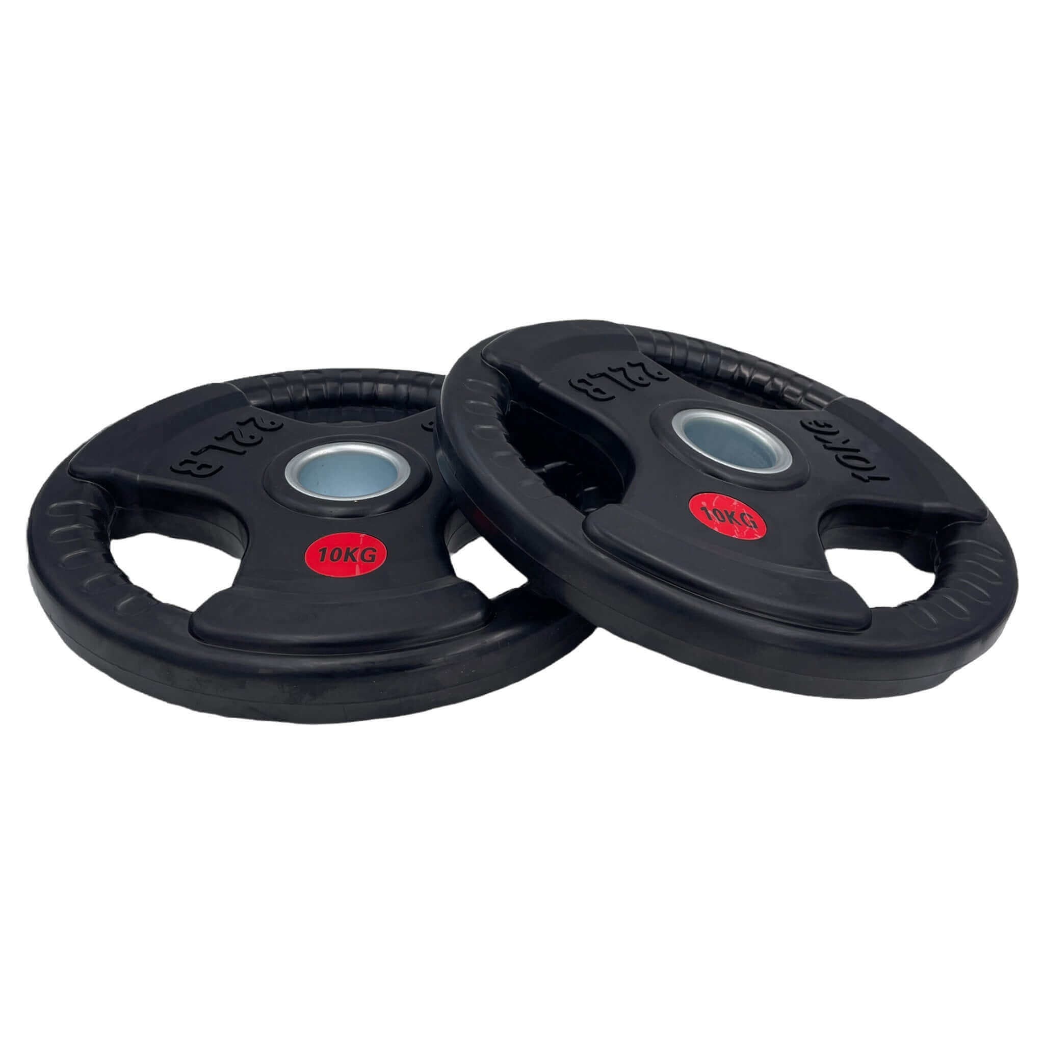 100kg Rubber Coated Type-O Tri-Grip Weight Plates and Barbell Bundles | Tri Grip Rubber Plates | INSOURCE