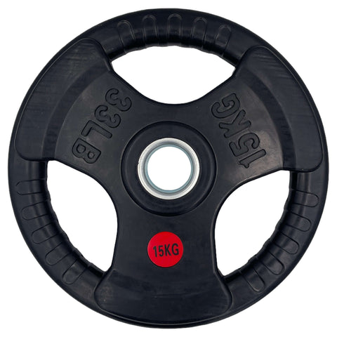 Rubber Coated Tri-grip Weight Plates Type-O (Pairs) - 15kg | Tri Grip Rubber Plates | INSOURCE