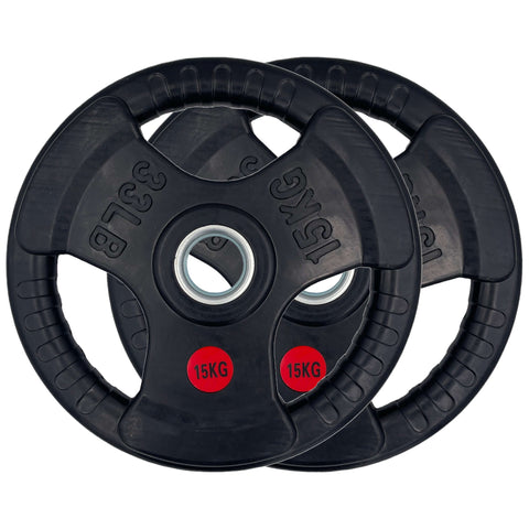 67.5kg Rubber Tri-Grip Type-O Weight Plates and 2.2m Olympic Bar Package