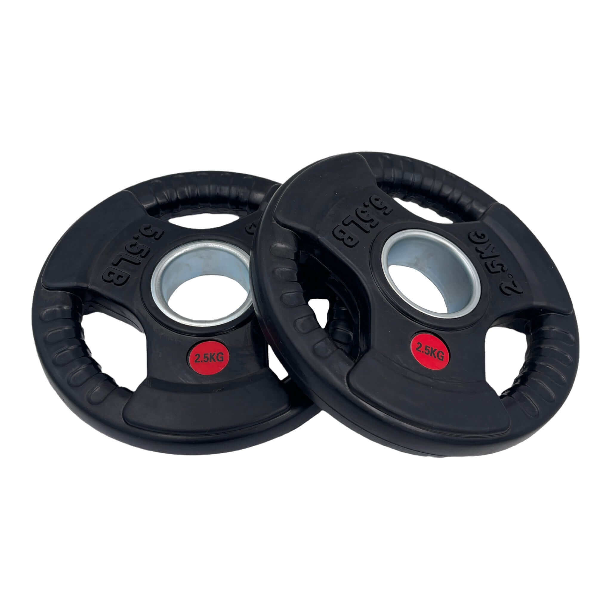 87.5kg Rubber Coated Type-O Tri-Grip Weight Plates and Barbell Bundles | Tri Grip Rubber Plates | INSOURCE