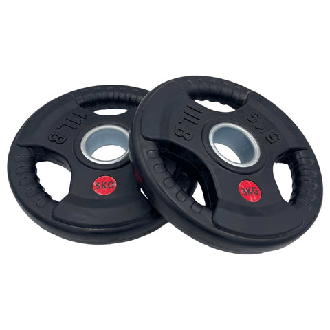 60kg Rubber Tri-Grip Type-O Weight Plates and 2.2 Powerlifting Bar 2000lb Package