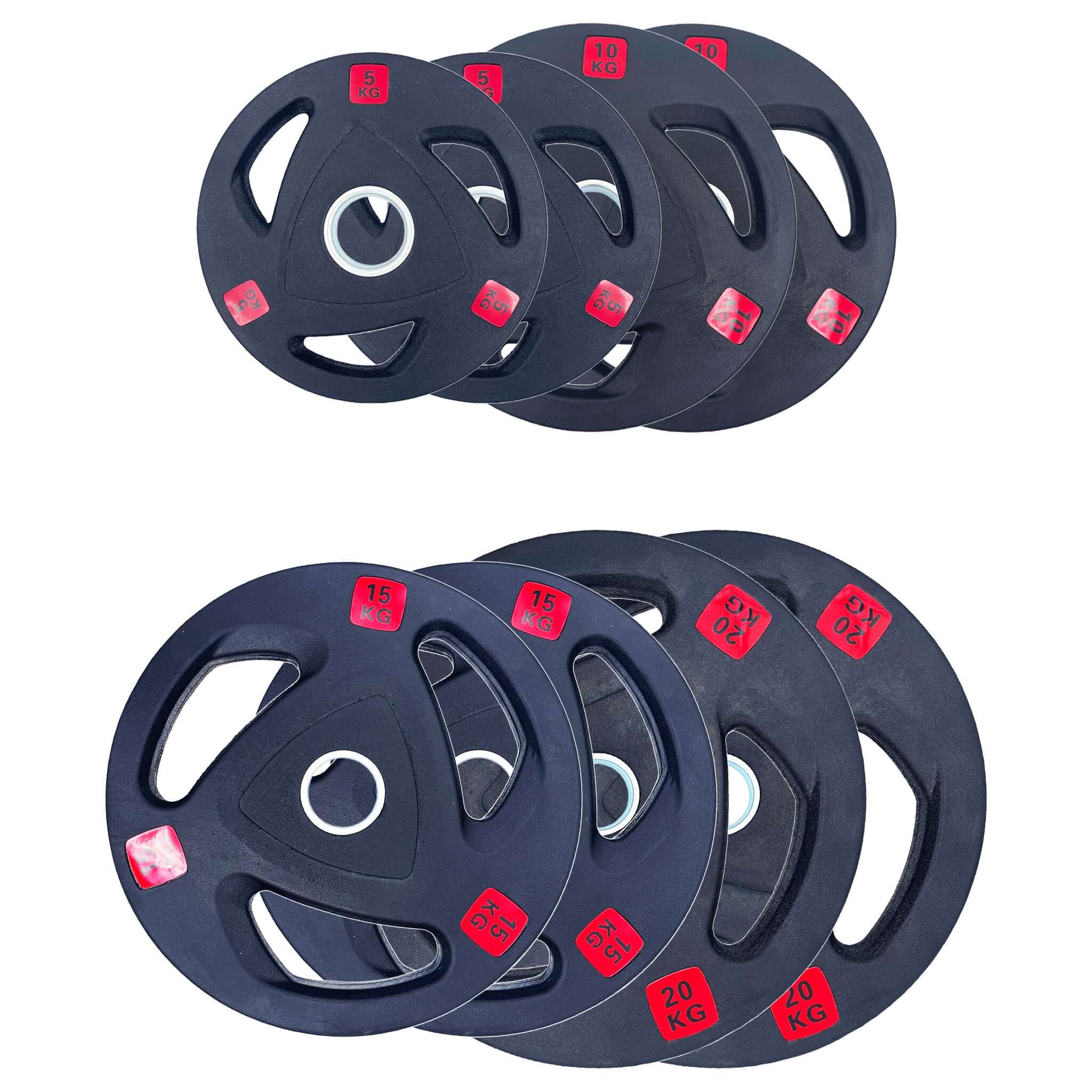 Rubber Tri-grip Weight Plates Type-A Pairs Gym Weightlifting Olympic Fitness | INSOURCE