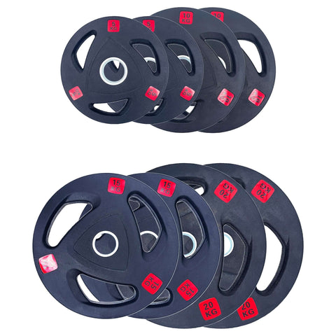 Rubber Coated Type-A Tri-Grip Weight Plates 100kg Bundle | Tri Grip Rubber Plates | INSOURCE