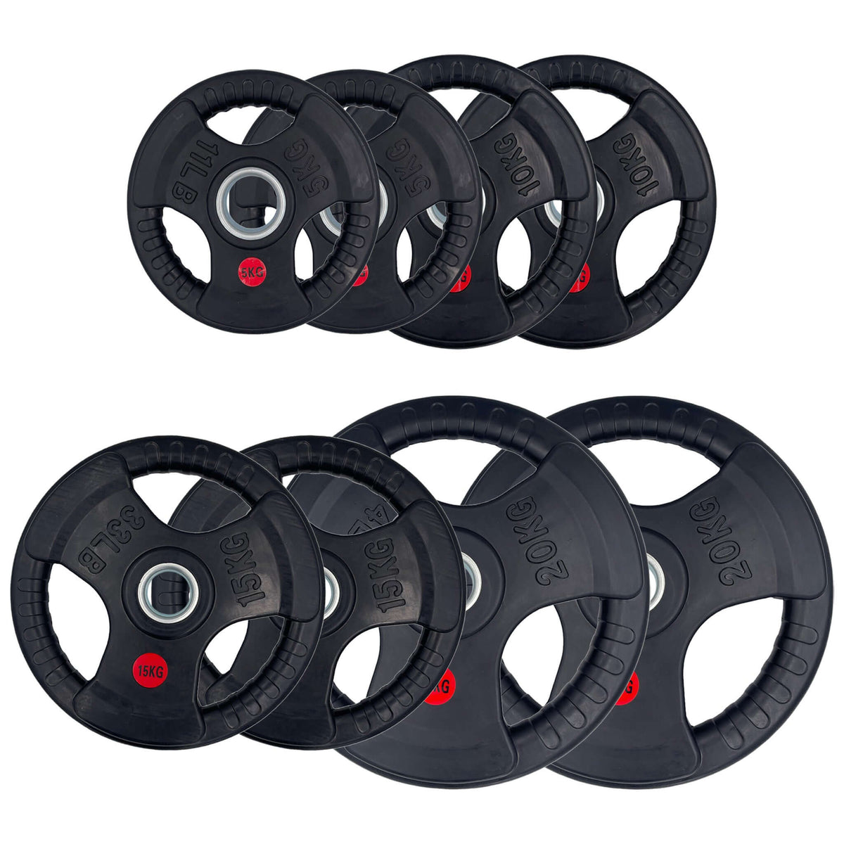 100kg Rubber Tri-Grip Weight Plates Package Type-O | INSOURCE