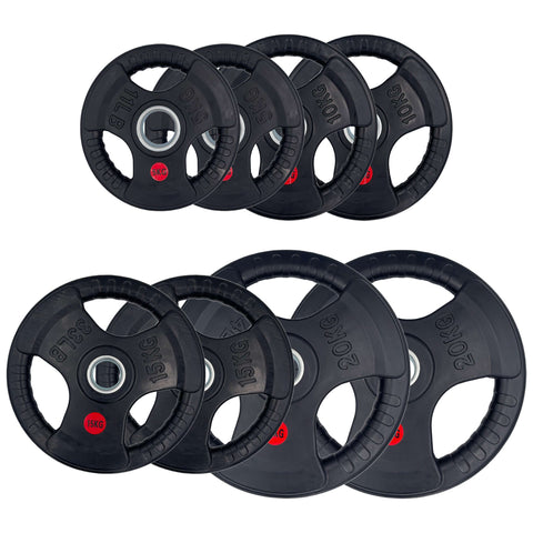 Rubber Coated Type-O Tri-Grip Weight Plates 100kg Bundle | Tri Grip Rubber Plates | INSOURCE