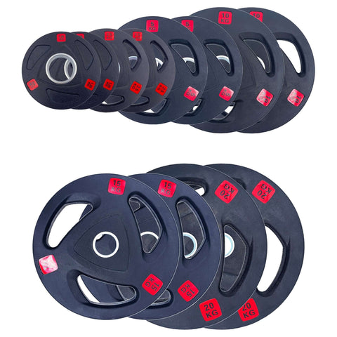 Rubber Tri-grip Weight Plates Type-A Pairs Gym Weightlifting Olympic Fitness | INSOURCE