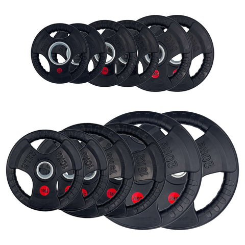 70kg-157.5kg Bundles Rubber Coated Type-O Tri-Grip Weight Plates | Tri Grip Rubber Plates | INSOURCE