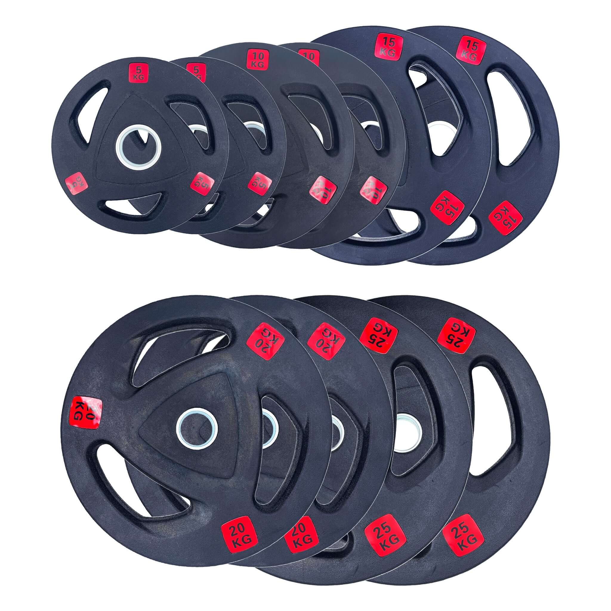 Rubber Coated Type-A Tri-Grip Weight Plates 150kg Bundle | Tri Grip Rubber Plates | INSOURCE