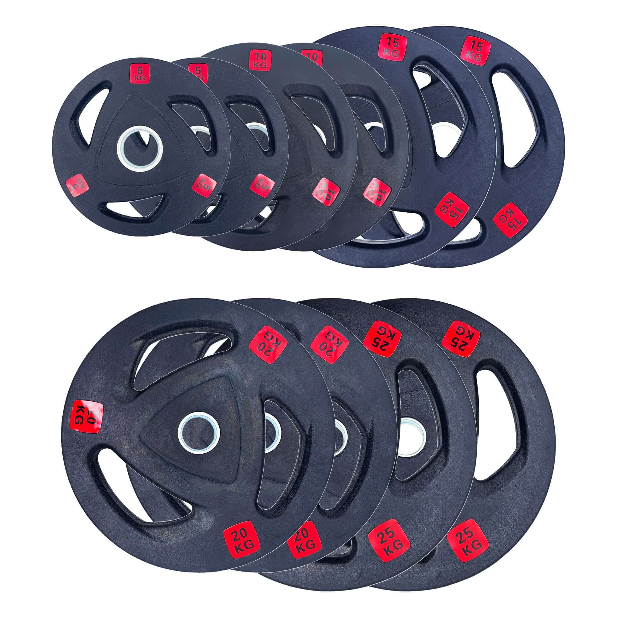 Rubber Tri-grip Weight Plates Type-A Pairs Gym Weightlifting Olympic Fitness | INSOURCE