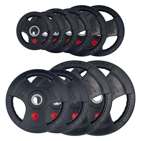 Rubber Coated Type-O Tri-Grip Weight Plates 150kg Bundle | Tri Grip Rubber Plates | INSOURCE