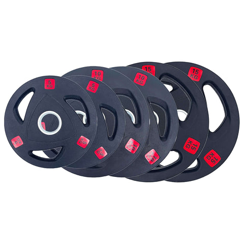 Rubber Tri-grip Weight Plates Type-A Pairs Gym Weightlifting Olympic Fitness | INSOURCE