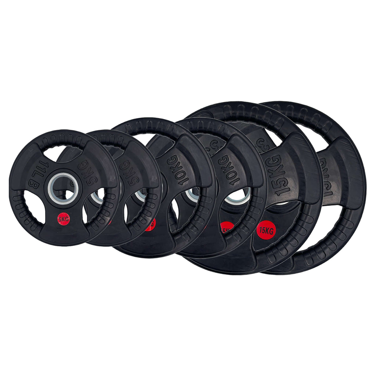 60kg - 157.5kg Full Sets Rubber Tri-Grip Weight Plates Type-O | INSOURCE