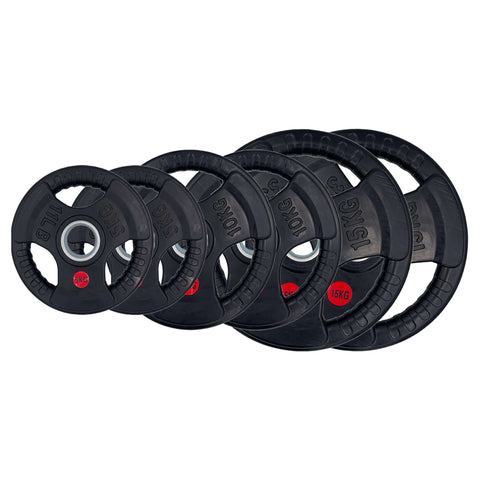 60kg - 157.5kg Full Sets Rubber Tri-Grip Weight Plates Type-O