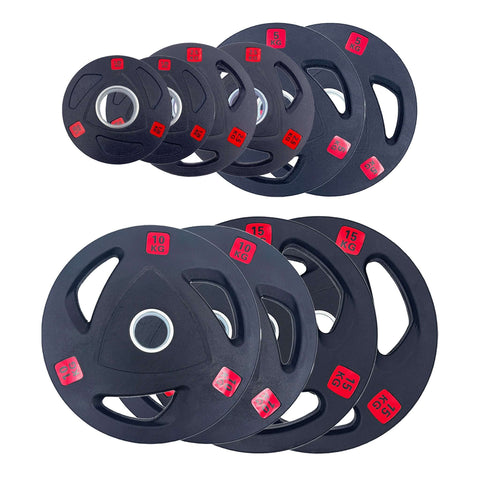 Rubber Tri-grip Weight Plates Type-A Pairs Gym Weightlifting Olympic Fitness | INSOURCE