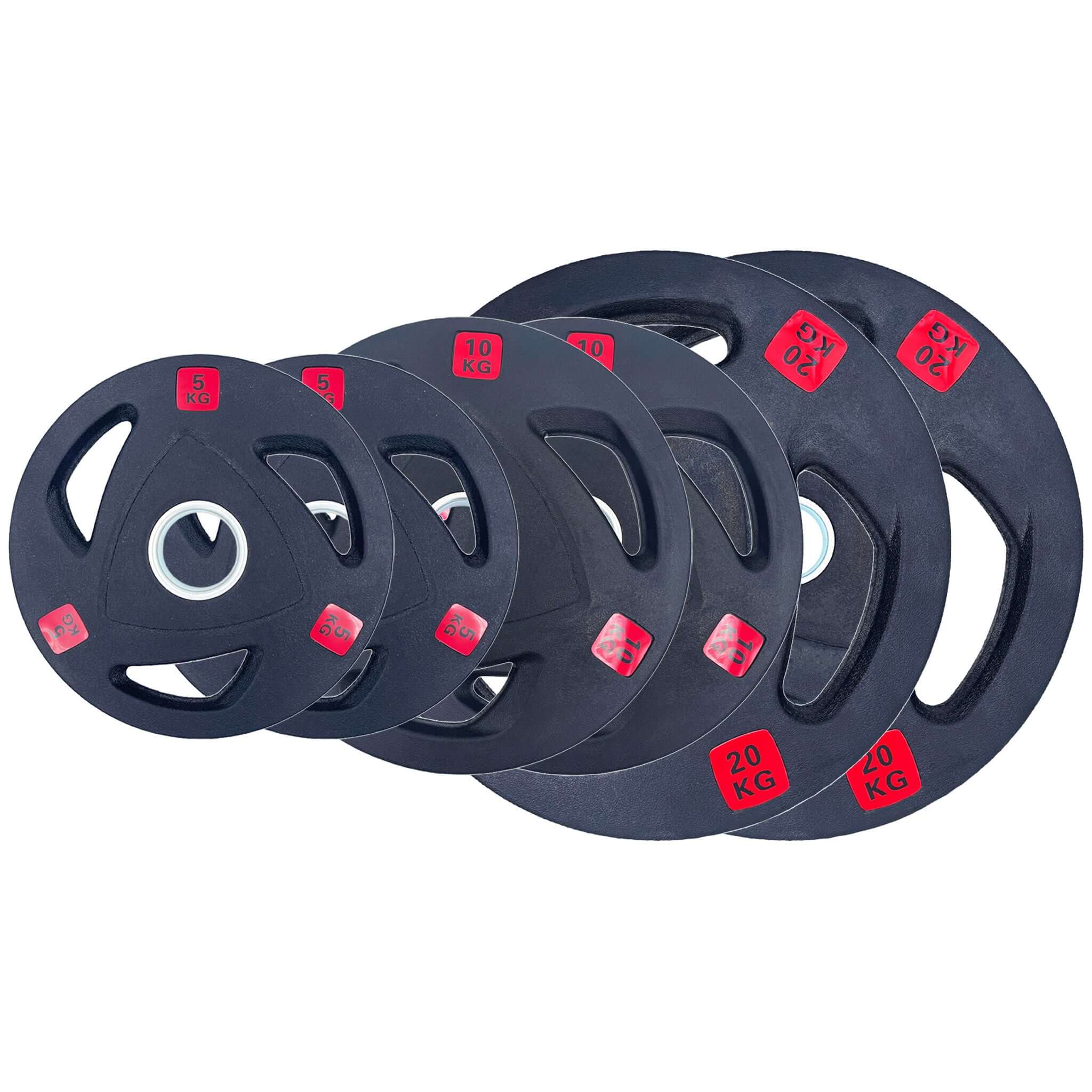 70kg-157.5kg Bundles Rubber Coated Type-A Tri-Grip Weight Plates | Tri Grip Rubber Plates | INSOURCE