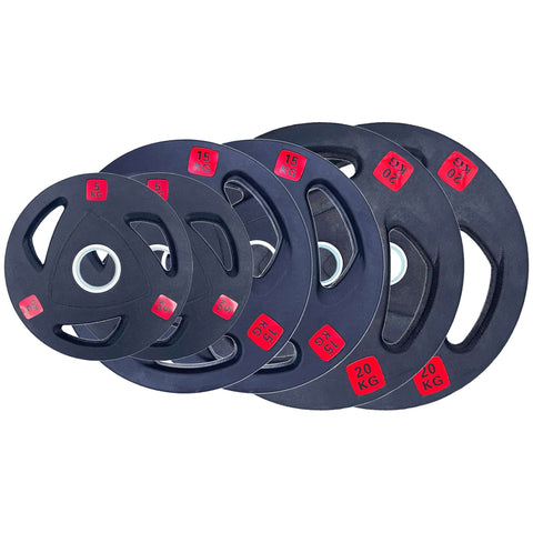 Rubber Tri-grip Weight Plates Type-A Pairs Gym Weightlifting Olympic Fitness