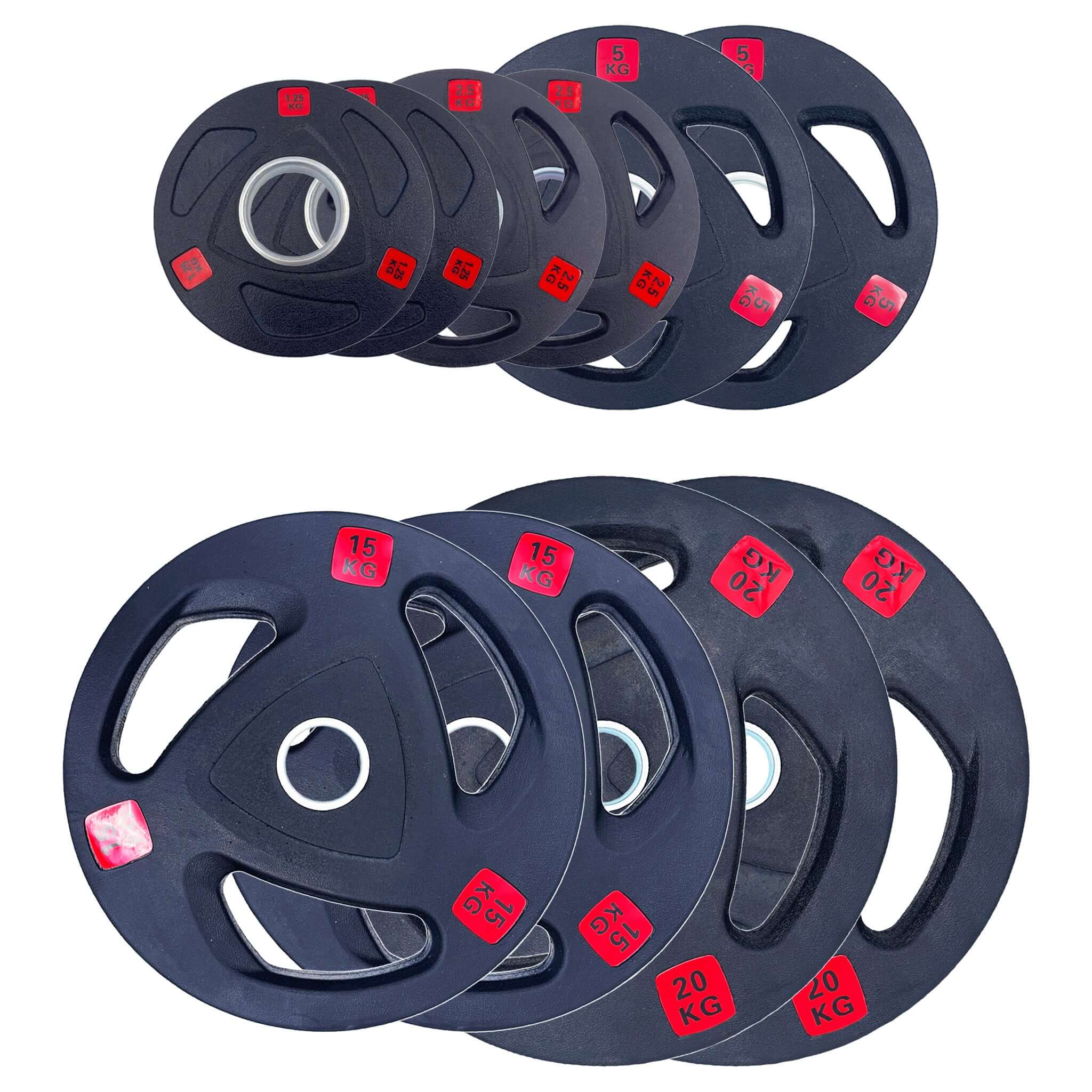 Rubber Tri-grip Weight Plates Type-A Pairs Gym Weightlifting Olympic Fitness | INSOURCE