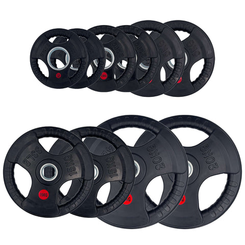 Rubber Coated Type-O Tri-Grip Weight Plates 87.5kg Bundle | Tri Grip Rubber Plates | INSOURCE