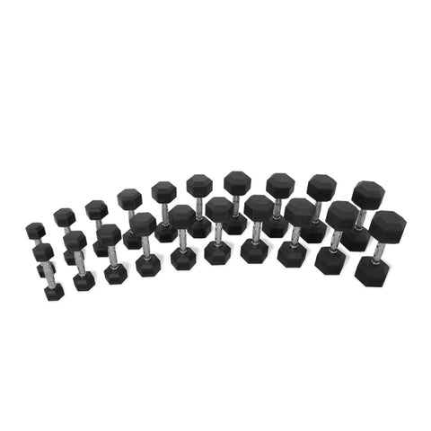 Rubber Hex Dumbbells 1kg - 70kg