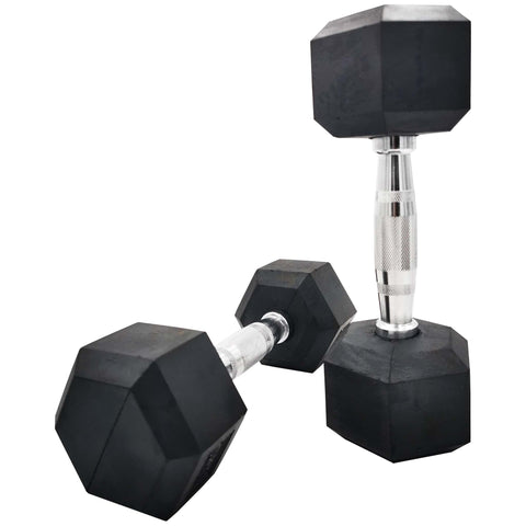 Rubber Hex Dumbbells 45kg Pairs